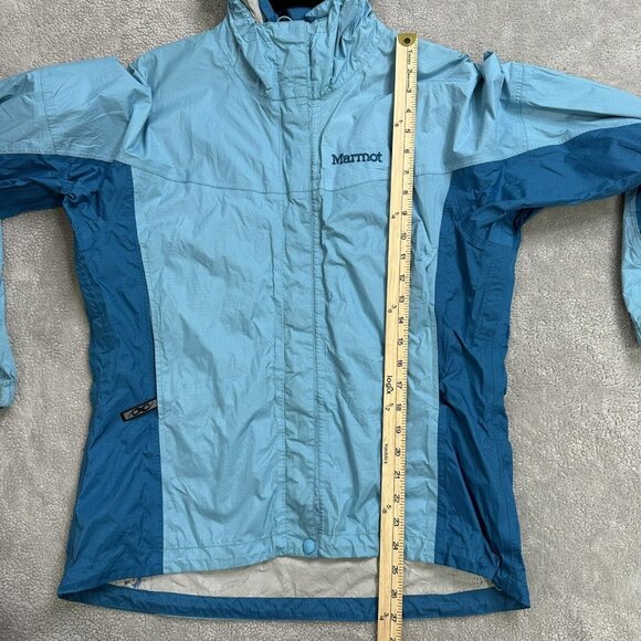 Marmot Women's Lightweight Rain Jacket Hood Pockets Hiking Size M Blue - Picture 5 of 12